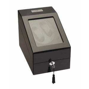 Diplomat Watch Winders Diplomat 34-510 Phantom LED Lit Black Wood Finish Double Watch Winder