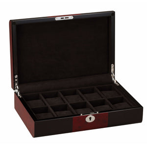 Diplomat Watch Case Diplomat 34-656 Black Wood Ten Watch Storage Case