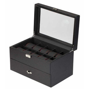 Diplomat Watch Case Diplomat 34-710 See Through Black Carbon Fiber Twenty Watch Case
