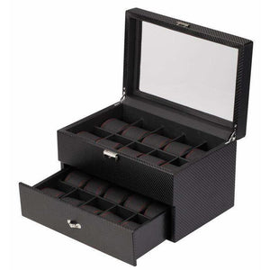 Diplomat Watch Case Diplomat 34-710 See Through Black Carbon Fiber Twenty Watch Case