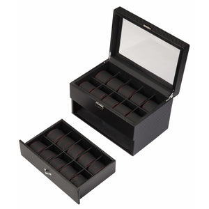 Diplomat Watch Case Diplomat 34-710 See Through Black Carbon Fiber Twenty Watch Case