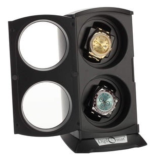 Diplomat Watch Winders Diplomat Economy Double Watch Winder With Smart Internal Bi-Directional Timer Control