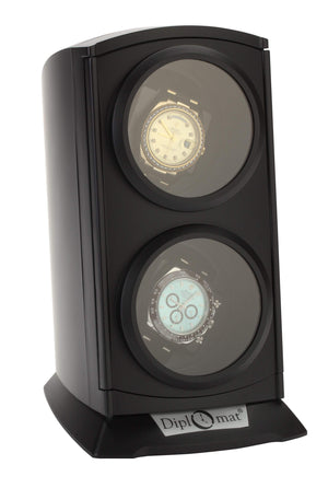 Diplomat Watch Winders Diplomat Economy Double Watch Winder With Smart Internal Bi-Directional Timer Control