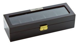 Diplomat Watch Case Ebony/Black Diplomat Five Watch Case Locking Lid