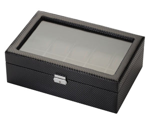 Diplomat Watch Case Diplomat See Through Black Carbon Fiber Pattern Watch Case