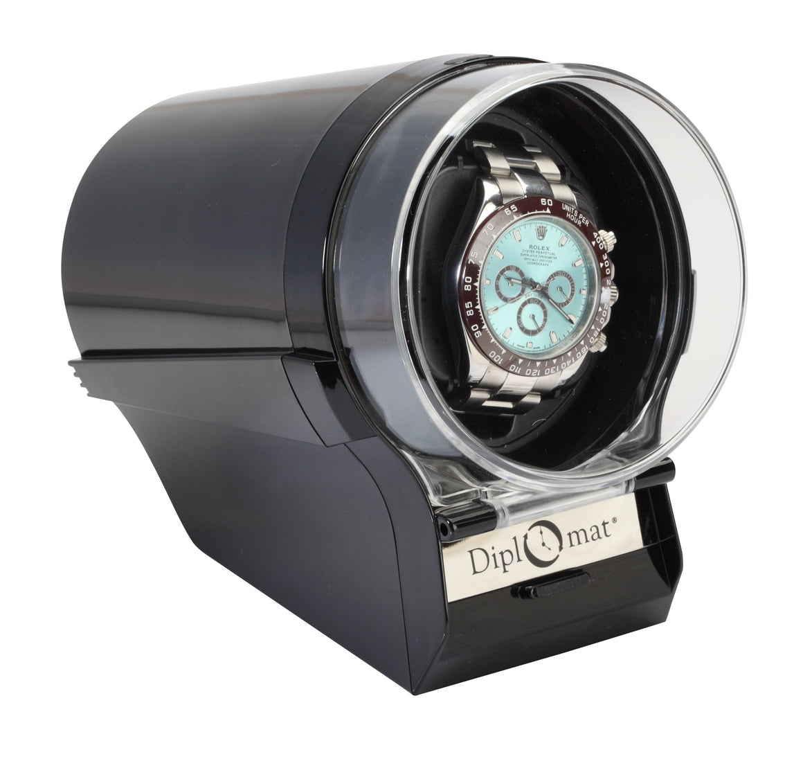 Diplomat Watch Winders Black Diplomat Single Watch Winder with 12 Programmed Settings and Japanese Mabuchi Motor