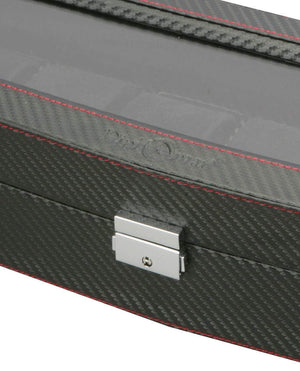 Diplomat Watch Case Diplomat Six Watch Case Black Carbon Fiber Pattern