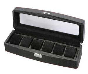 Diplomat Watch Case Diplomat Six Watch Case Black Carbon Fiber Pattern