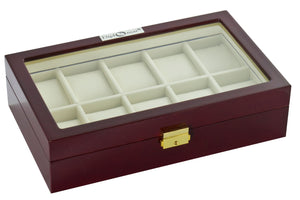 Diplomat Watch Case Cherry/Cream Diplomat Ten Watch Case Locking Lid