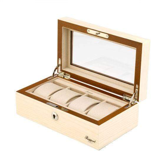 Rapport London Optic 4 Watch Collector Box High Gloss Beige