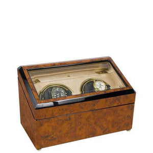 Rapport London Optima Walnut Burr Duo Watch Winder