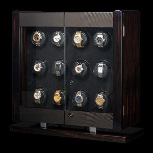 Orbita Watch Winders 12 Piece / Rotorwind / Macassar - Carbon Fiber Orbita - Avanti Winder