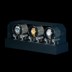 Orbita Watch Winders Triple / Black Lacquer/ Black Lacquer/ Acrylic Lid  Orbita - Futura Programmable Winder