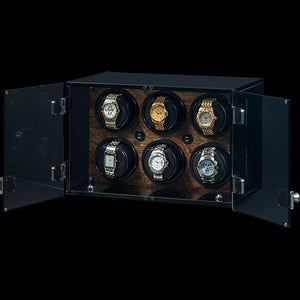 Orbita Watch Winders Walnut Orbita - Milano 6 Piece Rotorwind Winder