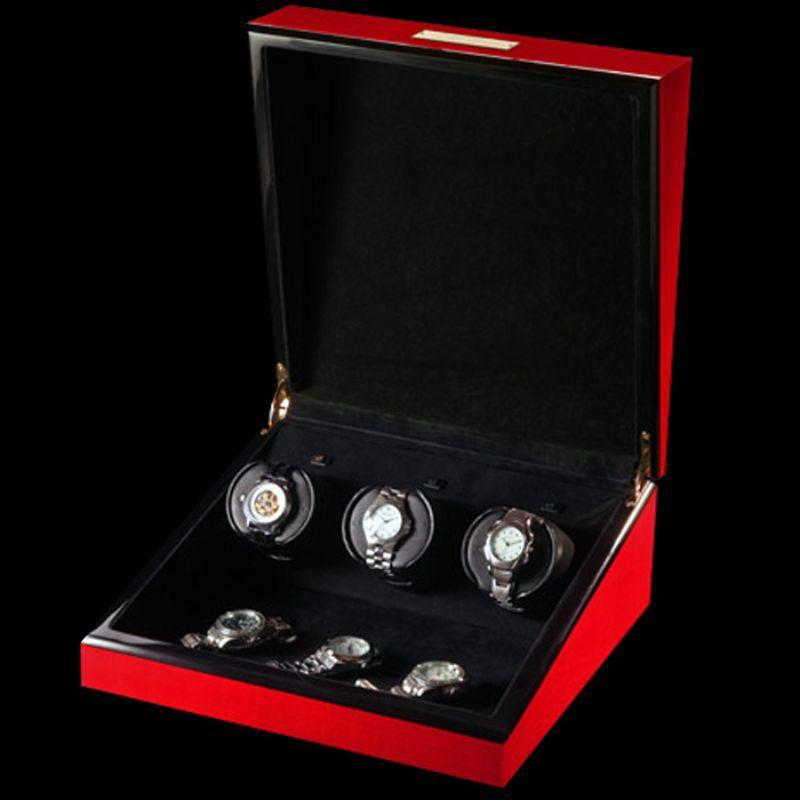 Orbita Watch Winders Inlaid Veneers Orbita - Red Dragon 3 Piece Rotorwind Winder