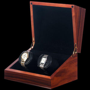 Orbita Watch Winders Teak Orbita - Sparta Deluxe Double Rotorwind Winder