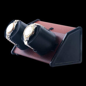 Orbita Watch Winders Brown Leatherette Orbita - Sparta Double Open Leatherette Watch Winder