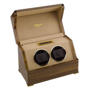 Rapport London Perpetua III Duo Watch Winder Touch Screen Walnut Finish