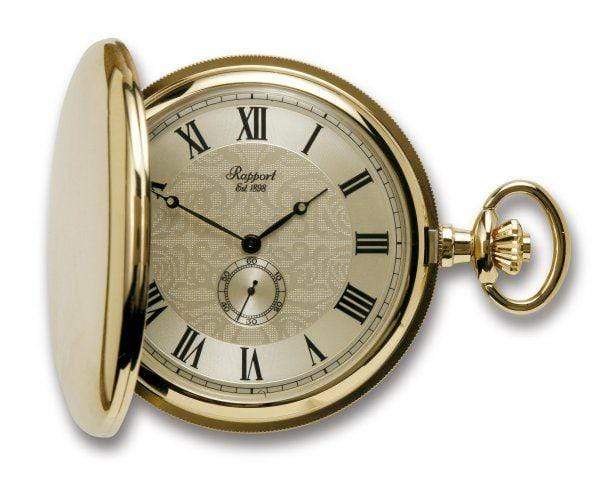 Rapport London Watch Accessories Quartz Full Hunter Gold Plated Pocket Watch with Champagne Dial