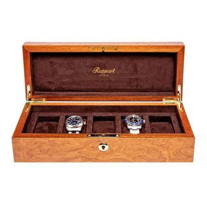 Rapport London Watch Boxes Burr Walnut Rapport London Heritage Five Watch Box