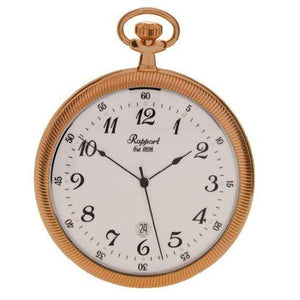 Rapport London Slim Open Face Rose Gold Plated Pocket Watch