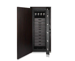 Wolf WATCH SAFE Macassar Wood WOLF 1834 CHURCHILL 4 WINDERS 9 DRAWER WATCH SAFE