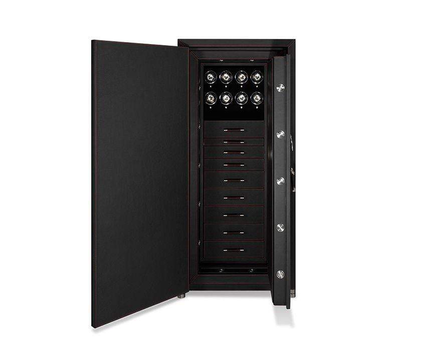 Wolf WATCH SAFE Black Pebble WOLF 1834 CHURCHILL 8 WINDERS 8 DRAWER WATCH SAFE