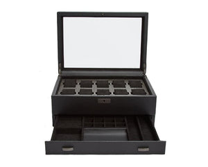 WOLF Watch Box WOLF Axis 10 Piece Watch Box with Drawer