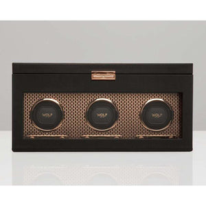 Wolf Watch Winders Copper Wolf AXIS Triple Winder with Storage