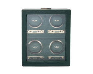 WOLF Watch Winders Green WOLF British Racing 4 Piece Watch Winder