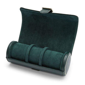 Wolf Watch Roll WOLF British Racing Green Triple Watch Roll