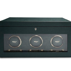 Wolf Watch Winders WOLF British Racing Green Triple Watch Winder