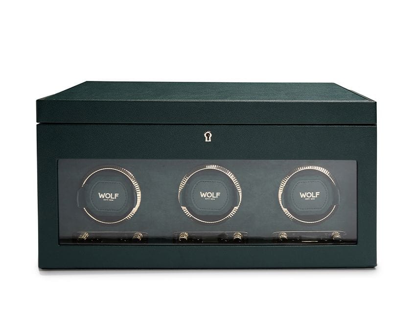 Wolf Watch Winders WOLF British Racing Green Triple Watch Winder