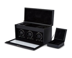 WOLF Watch Winders WOLF British Racing Triple Watch Winder with Storage