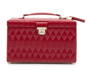 Wolf Jewelry Portfolio Red WOLF Caroline Large Jewelry Case