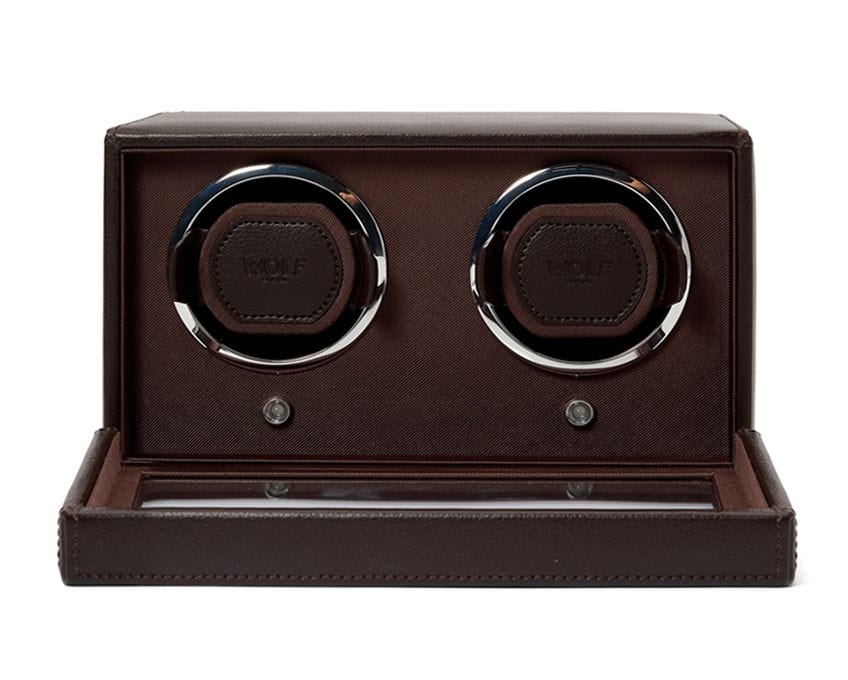WOLF Cub Double Watch Winder with Cover LUX Watch Winders