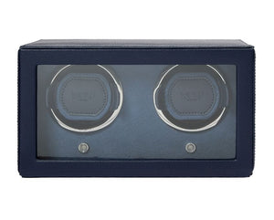 WOLF Watch Winder Navy WOLF Cub Double Watch Winder with Cover