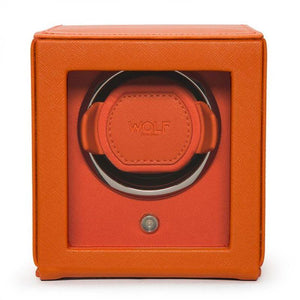 Wolf Watch Winder Orange WOLF Cub Winder with Cover