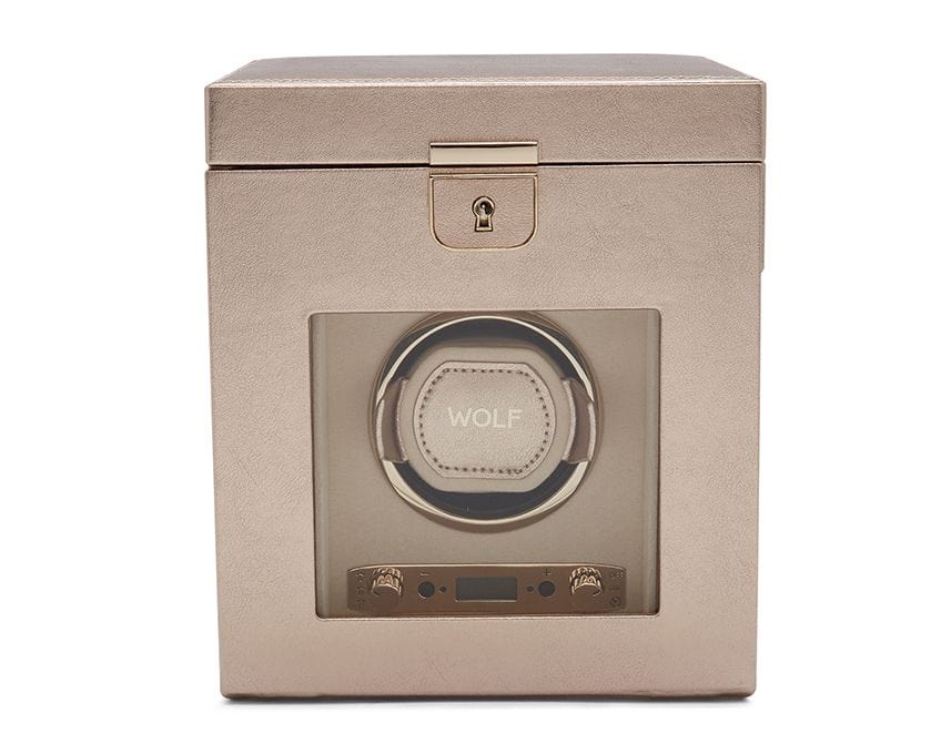 Palermo Single Watch Winder With Jewelry Storage Pewter - Wolf