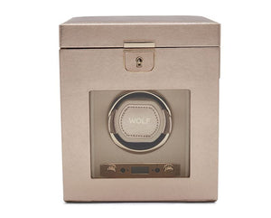 WOLF Watch Winders Rose Gold WOLF Palermo Single Watch Winder With Jewelry Storage