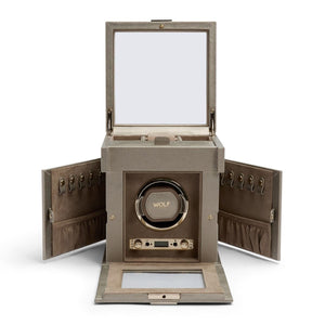 WOLF Watch Winders WOLF Palermo Single Watch Winder With Jewelry Storage