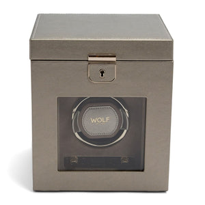WOLF Watch Winders Pewter WOLF Palermo Single Watch Winder With Jewelry Storage