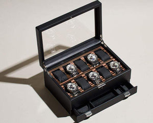 Wolf Watch Box WOLF Roadster 10 Piece Watch Box with Drawer
