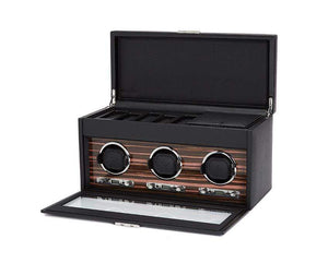 Wolf Watch Winders WOLF Roadster Triple Winder with Storage